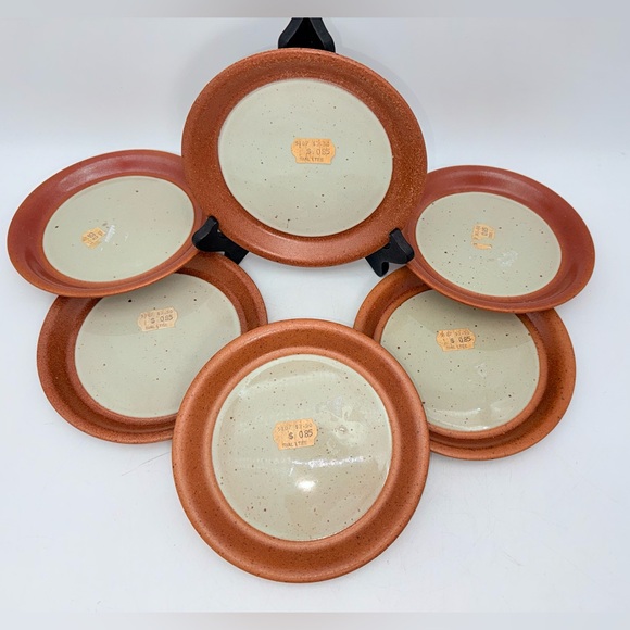 Set of 6 vintage desert bread plates Sial Hors Serie art pottery, Cerval plates - Picture 5 of 17